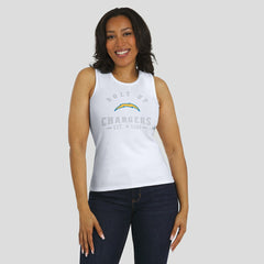 Los Angeles Chargers WEAR by Erin Andrews Women's Ribbed Graphic Tank Top White - NFL