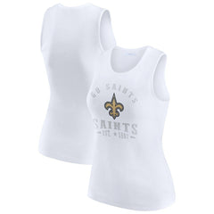 New Orleans Saints WEAR by Erin Andrews Women's Ribbed Graphic Tank Top White - NFL