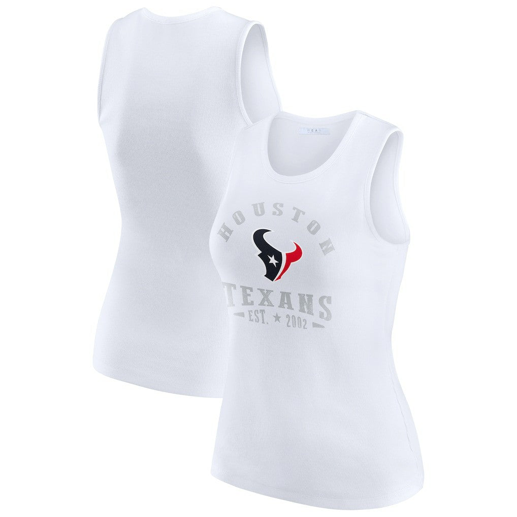 Houston Texans WEAR by Erin Andrews Women's Ribbed Graphic Tank Top White - NFL