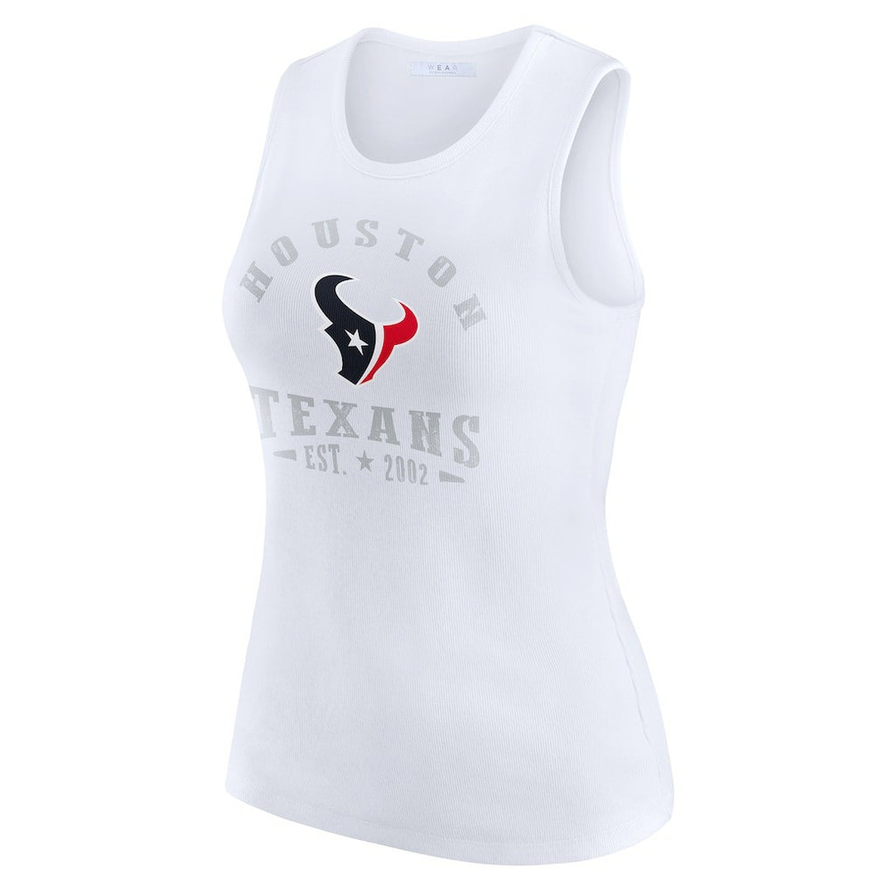 Houston Texans WEAR by Erin Andrews Women's Ribbed Graphic Tank Top White - NFL