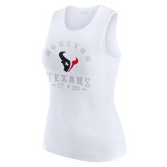Houston Texans WEAR by Erin Andrews Women's Ribbed Graphic Tank Top White - NFL