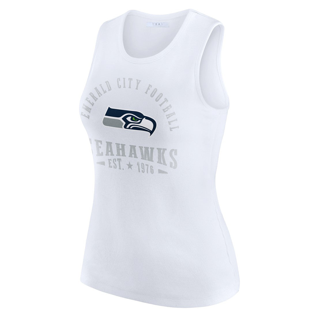 Seattle Seahawks WEAR by Erin Andrews Women's Ribbed Graphic Tank Top White - NFL
