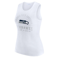 Seattle Seahawks WEAR by Erin Andrews Women's Ribbed Graphic Tank Top White - NFL