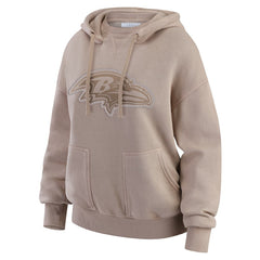 Baltimore Ravens WEAR by Erin Andrews Women's Washed Pullover Crewdie Tan - NFL