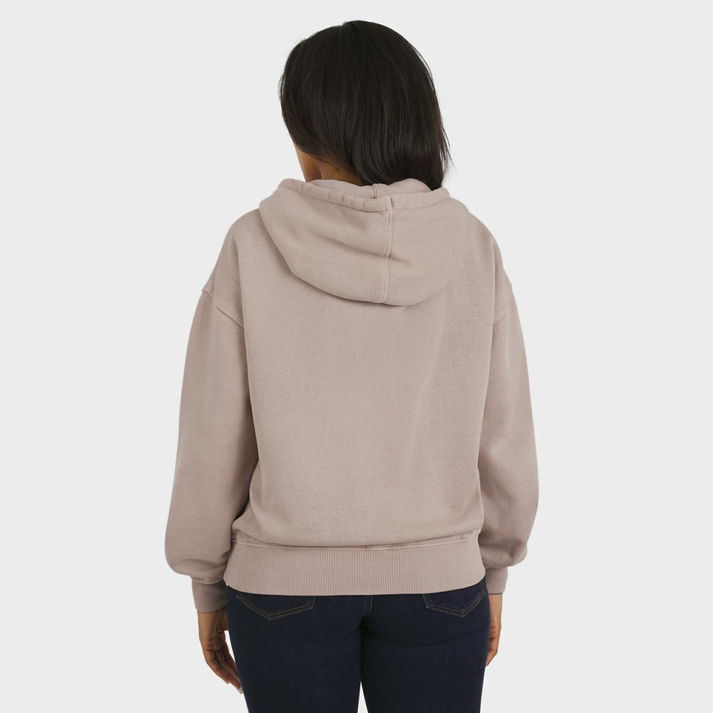 Detroit Lions WEAR by Erin Andrews Women's Washed Pullover Crewdie Tan - NFL