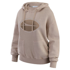New York Jets WEAR by Erin Andrews Women's Washed Pullover Crewdie Tan - NFL