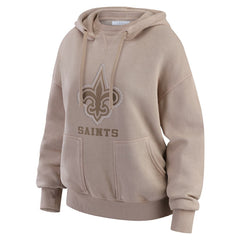 New Orleans Saints WEAR by Erin Andrews Women's Washed Pullover Crewdie Tan - NFL