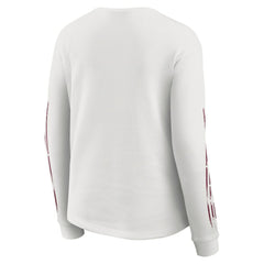 Washington Commanders WEAR by Erin Andrews Women's Graphic Waffle Long-Sleeve T-Shirt White - NFL