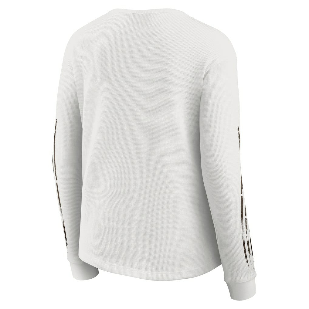 Cleveland Browns WEAR by Erin Andrews Women's Graphic Waffle Long-Sleeve T-Shirt White - NFL