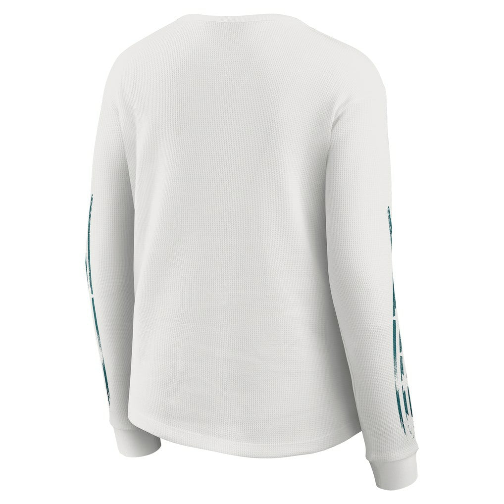 Philadelphia Eagles WEAR by Erin Andrews Women's Graphic Waffle Long-Sleeve T-Shirt White - NFL