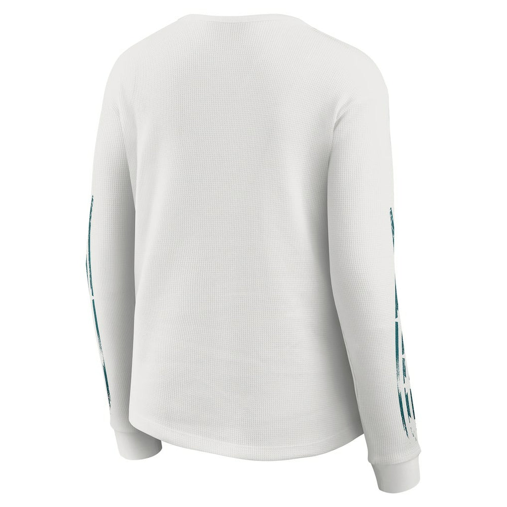 Philadelphia Eagles WEAR by Erin Andrews Women's Graphic Waffle Long-Sleeve T-Shirt White - NFL