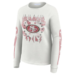 San Francisco 49ers WEAR by Erin Andrews Women's Graphic Waffle Long-Sleeve T-Shirt White - NFL