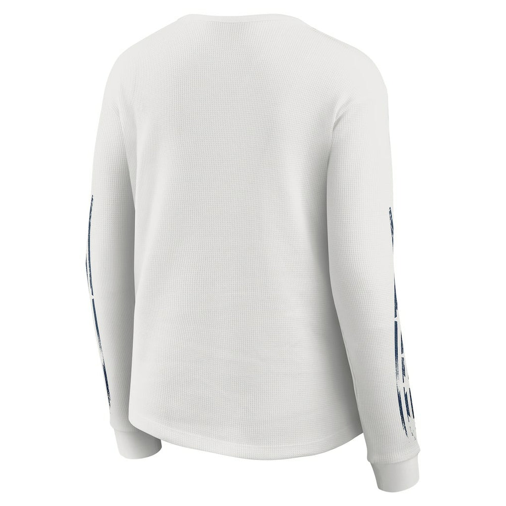 New England Patriots WEAR by Erin Andrews Women's Graphic Waffle Long-Sleeve T-Shirt White - NFL