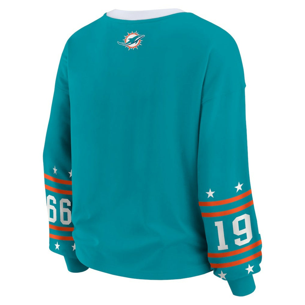 Miami Dolphins WEAR by Erin Andrews Women's Sport Long-Sleeve T-Shirt Aqua - NFL