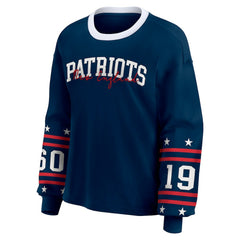 New England Patriots WEAR by Erin Andrews Women's Sport Long-Sleeve T-Shirt Navy - NFL