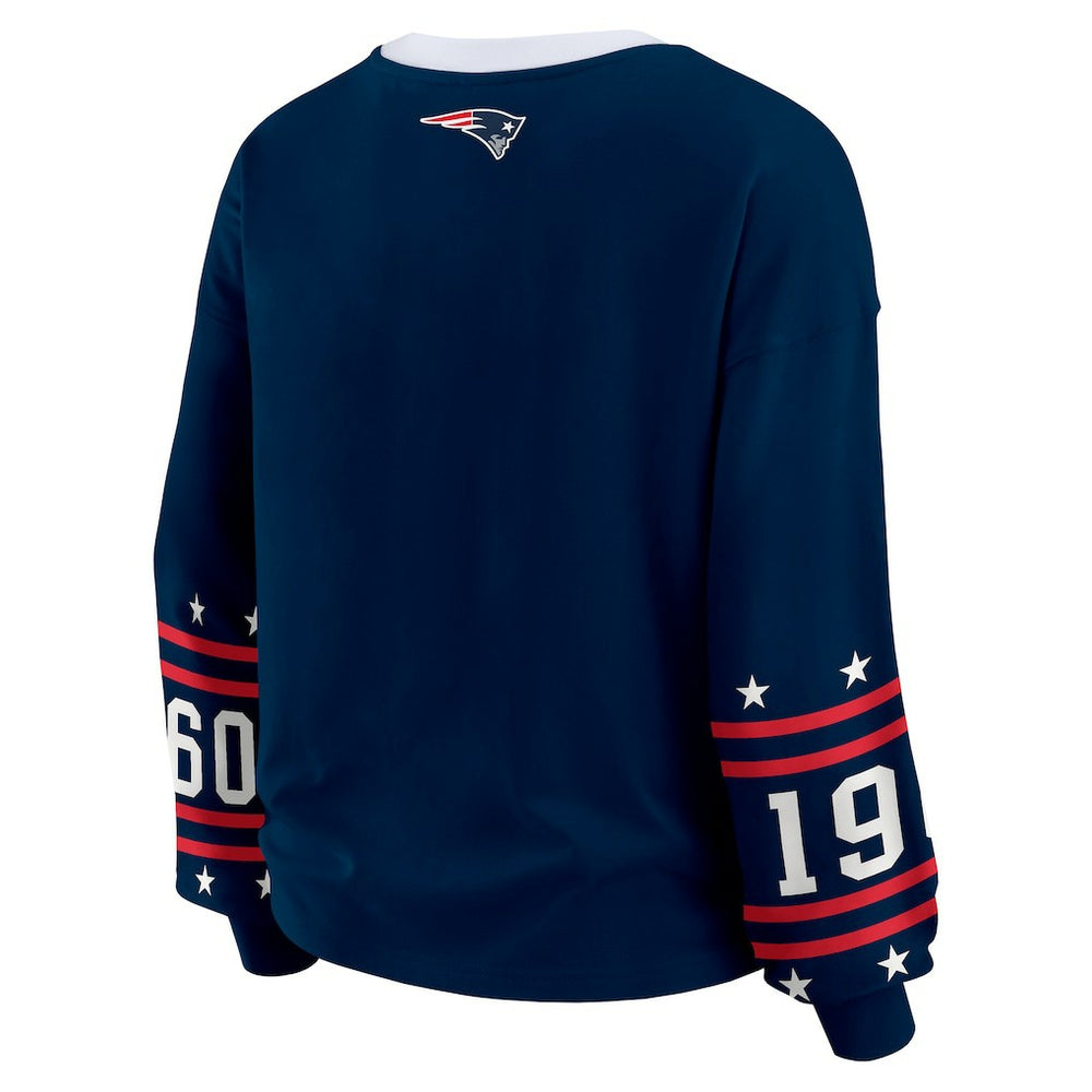 New England Patriots WEAR by Erin Andrews Women's Sport Long-Sleeve T-Shirt Navy - NFL