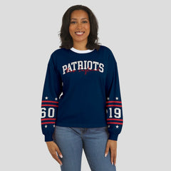 New England Patriots WEAR by Erin Andrews Women's Sport Long-Sleeve T-Shirt Navy - NFL
