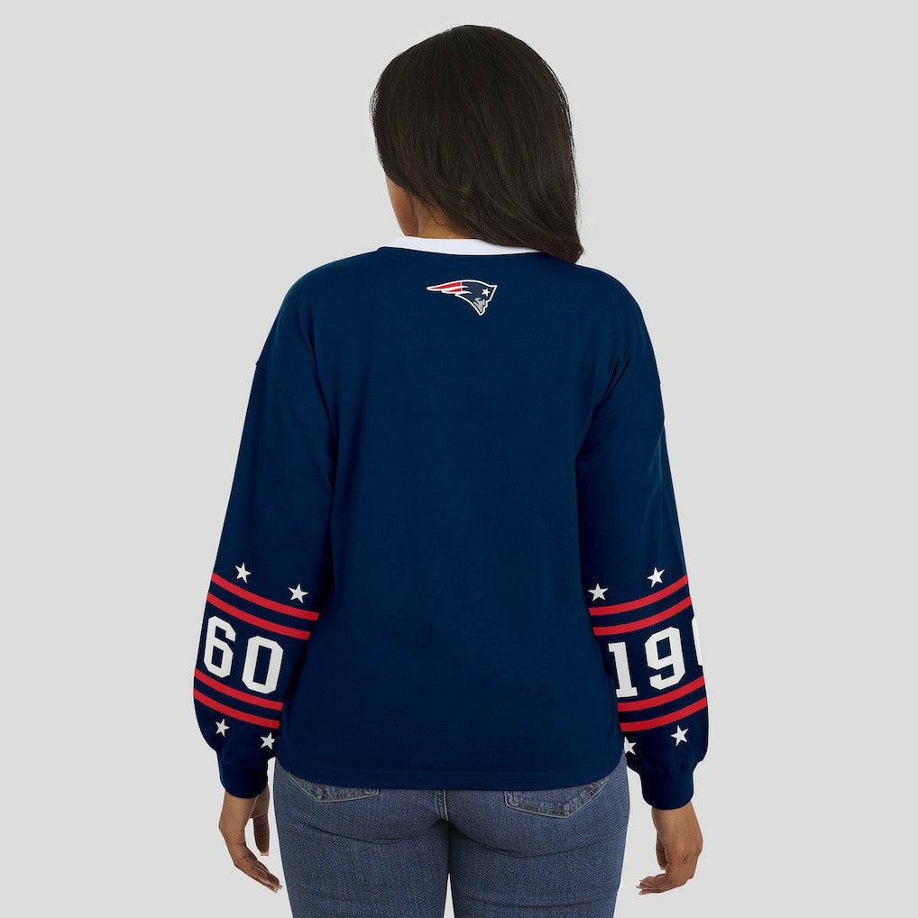 New England Patriots WEAR by Erin Andrews Women's Sport Long-Sleeve T-Shirt Navy - NFL