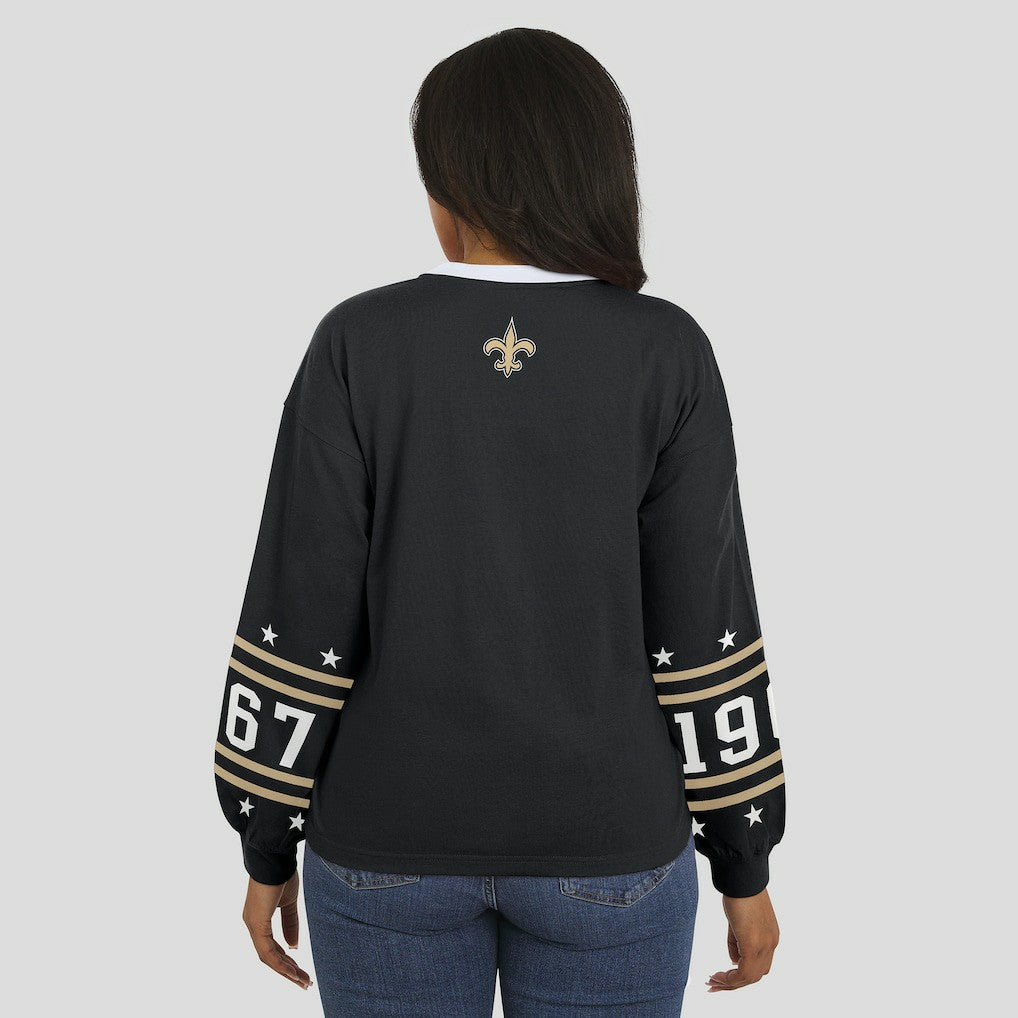 New Orleans Saints WEAR by Erin Andrews Women's Sport Long-Sleeve T-Shirt Black - NFL