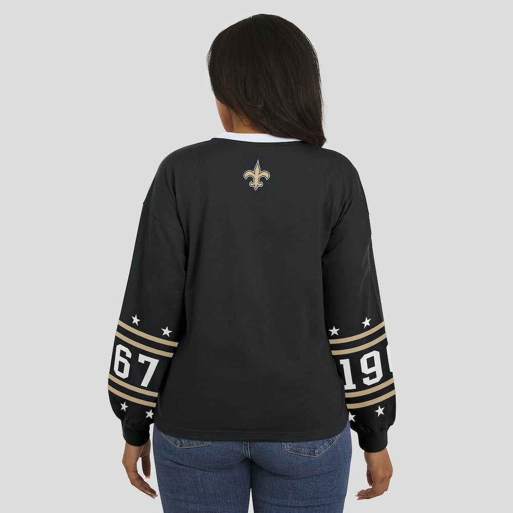 New Orleans Saints WEAR by Erin Andrews Women's Sport Long-Sleeve T-Shirt Black - NFL