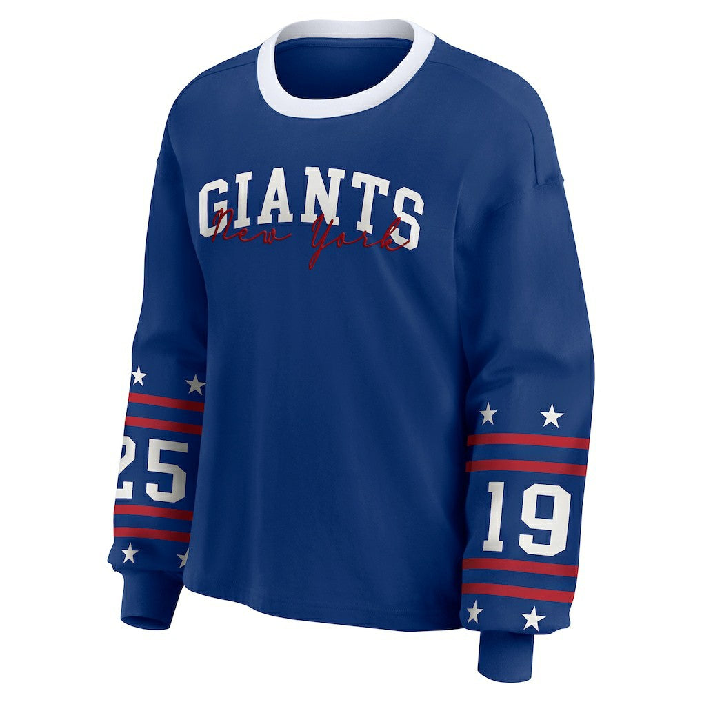 New York Giants WEAR by Erin Andrews Women's Sport Long-Sleeve T-Shirt Royal - NFL