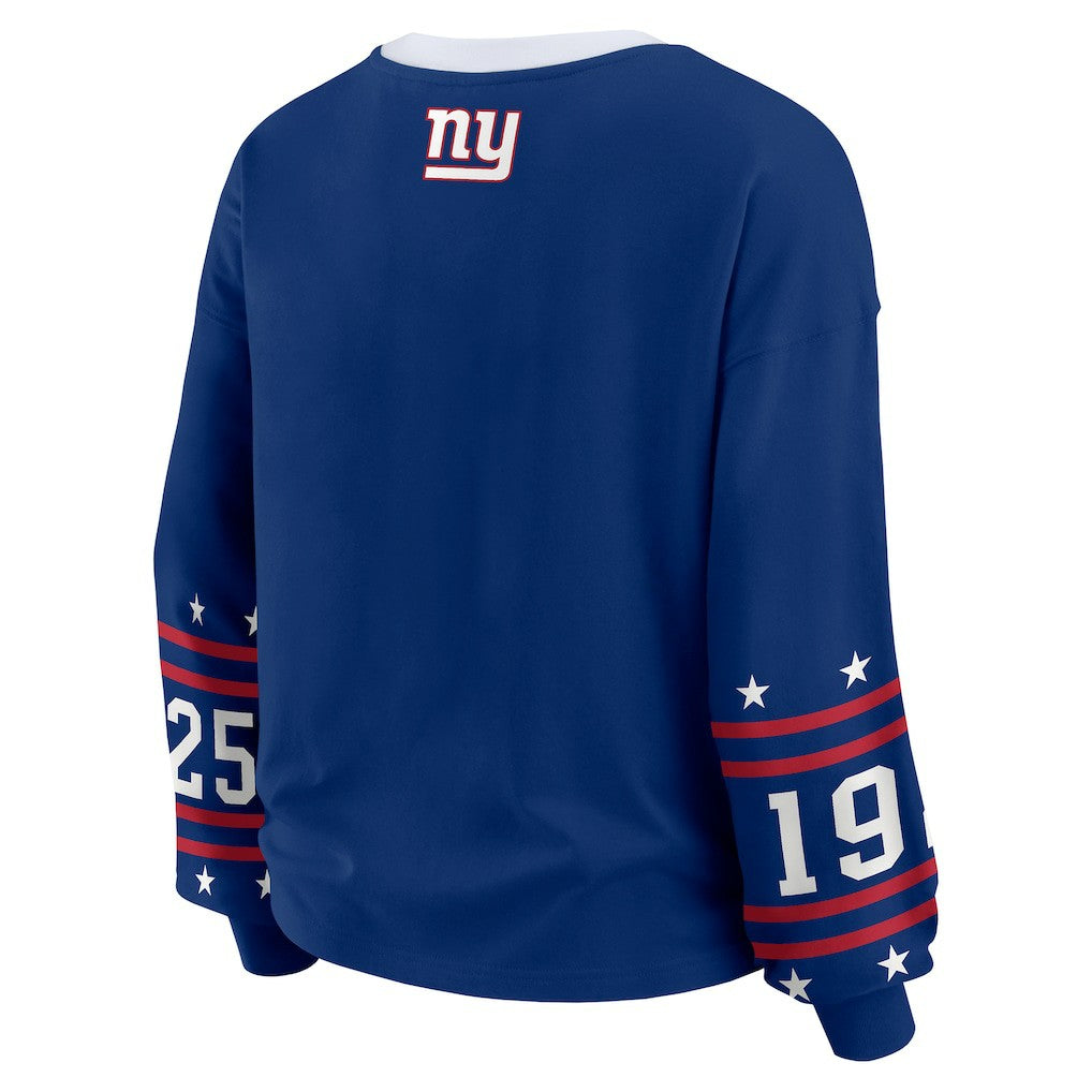 New York Giants WEAR by Erin Andrews Women's Sport Long-Sleeve T-Shirt Royal - NFL