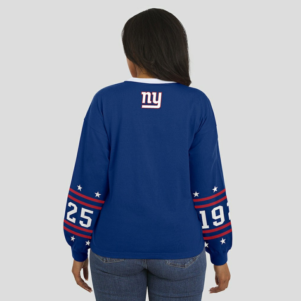 New York Giants WEAR by Erin Andrews Women's Sport Long-Sleeve T-Shirt Royal - NFL
