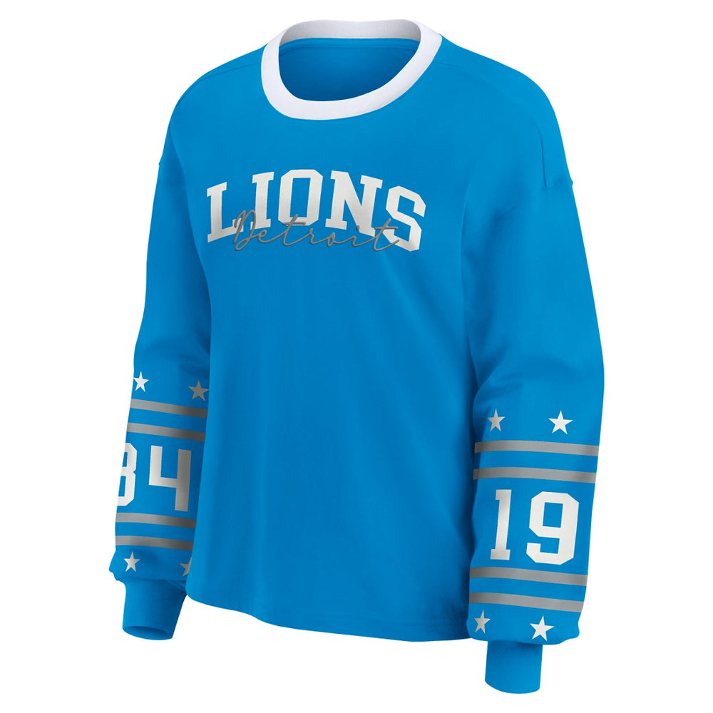 Detroit Lions WEAR by Erin Andrews Women's Sport Long-Sleeve T-Shirt Blue - NFL