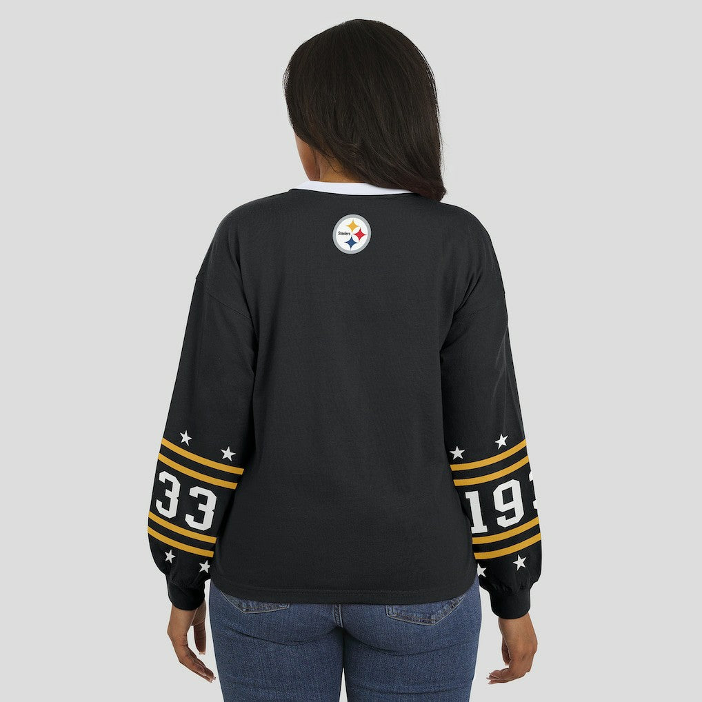 Pittsburgh Steelers WEAR by Erin Andrews Women's Sport Long-Sleeve T-Shirt Black - NFL