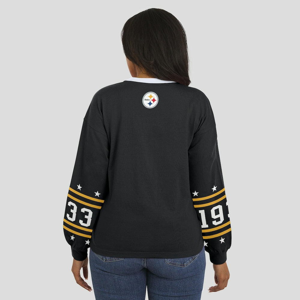 Pittsburgh Steelers WEAR by Erin Andrews Women's Sport Long-Sleeve T-Shirt Black - NFL