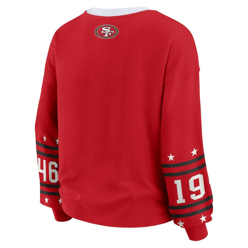 San Francisco 49ers WEAR by Erin Andrews Women's Sport Long-Sleeve T-Shirt Scarlet - NFL