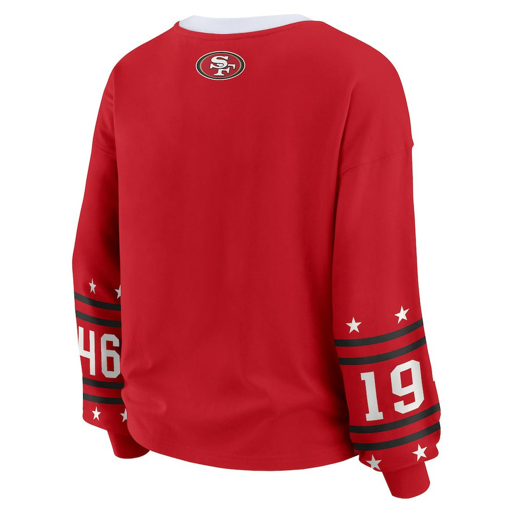 San Francisco 49ers WEAR by Erin Andrews Women's Sport Long-Sleeve T-Shirt Scarlet - NFL