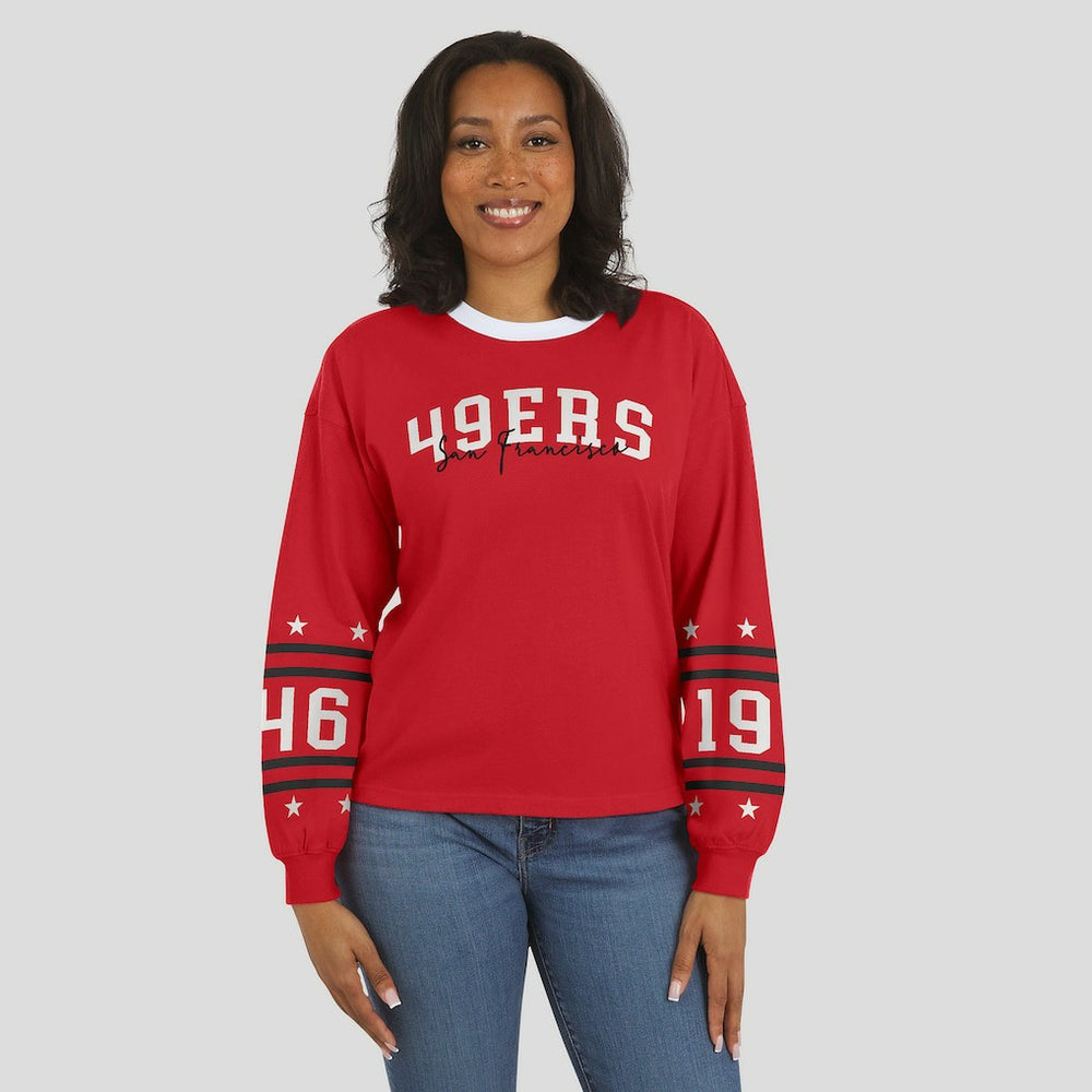 San Francisco 49ers WEAR by Erin Andrews Women's Sport Long-Sleeve T-Shirt Scarlet - NFL
