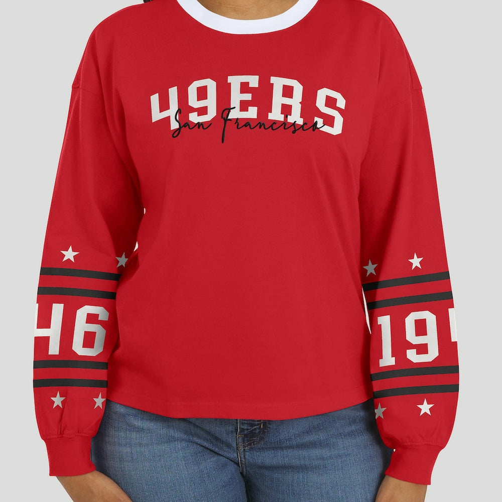 San Francisco 49ers WEAR by Erin Andrews Women's Sport Long-Sleeve T-Shirt Scarlet - NFL
