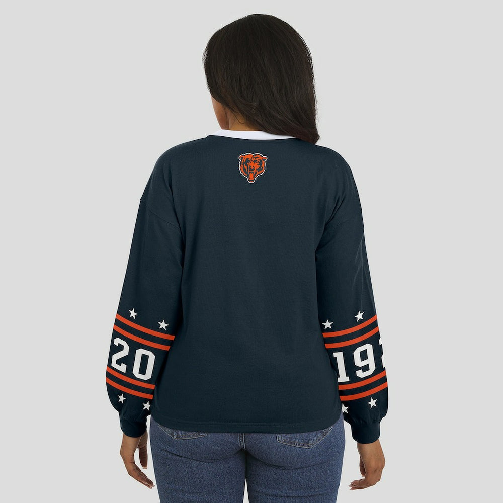 Chicago Bears WEAR by Erin Andrews Women's Sport Long-Sleeve T-Shirt Navy - NFL