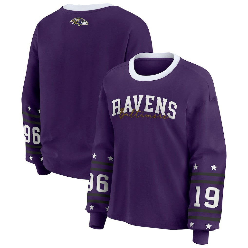 Baltimore Ravens WEAR by Erin Andrews Women's Sport Long-Sleeve T-Shirt Purple - NFL