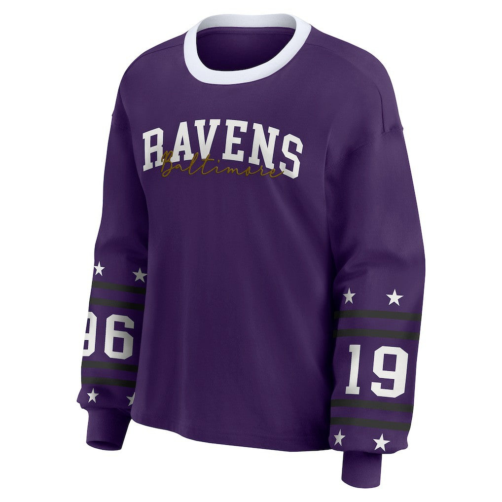 Baltimore Ravens WEAR by Erin Andrews Women's Sport Long-Sleeve T-Shirt Purple - NFL