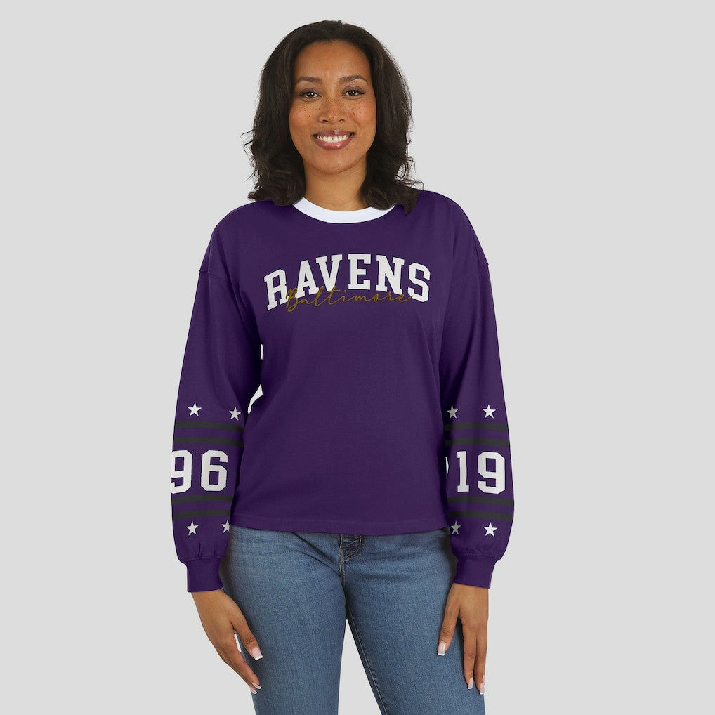 Baltimore Ravens WEAR by Erin Andrews Women's Sport Long-Sleeve T-Shirt Purple - NFL