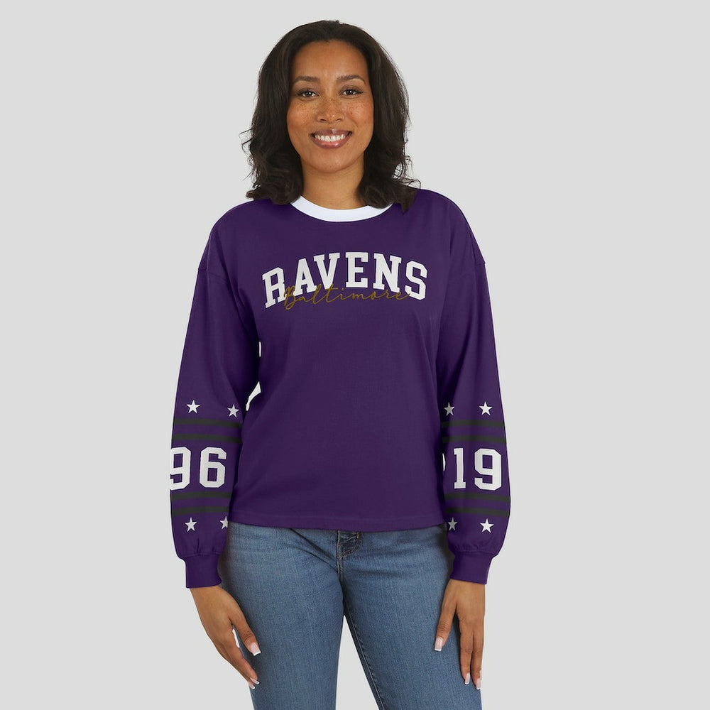 Baltimore Ravens WEAR by Erin Andrews Women's Sport Long-Sleeve T-Shirt Purple - NFL