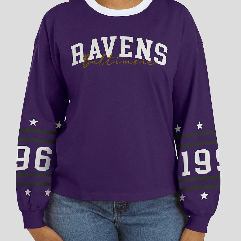 Baltimore Ravens WEAR by Erin Andrews Women's Sport Long-Sleeve T-Shirt Purple - NFL