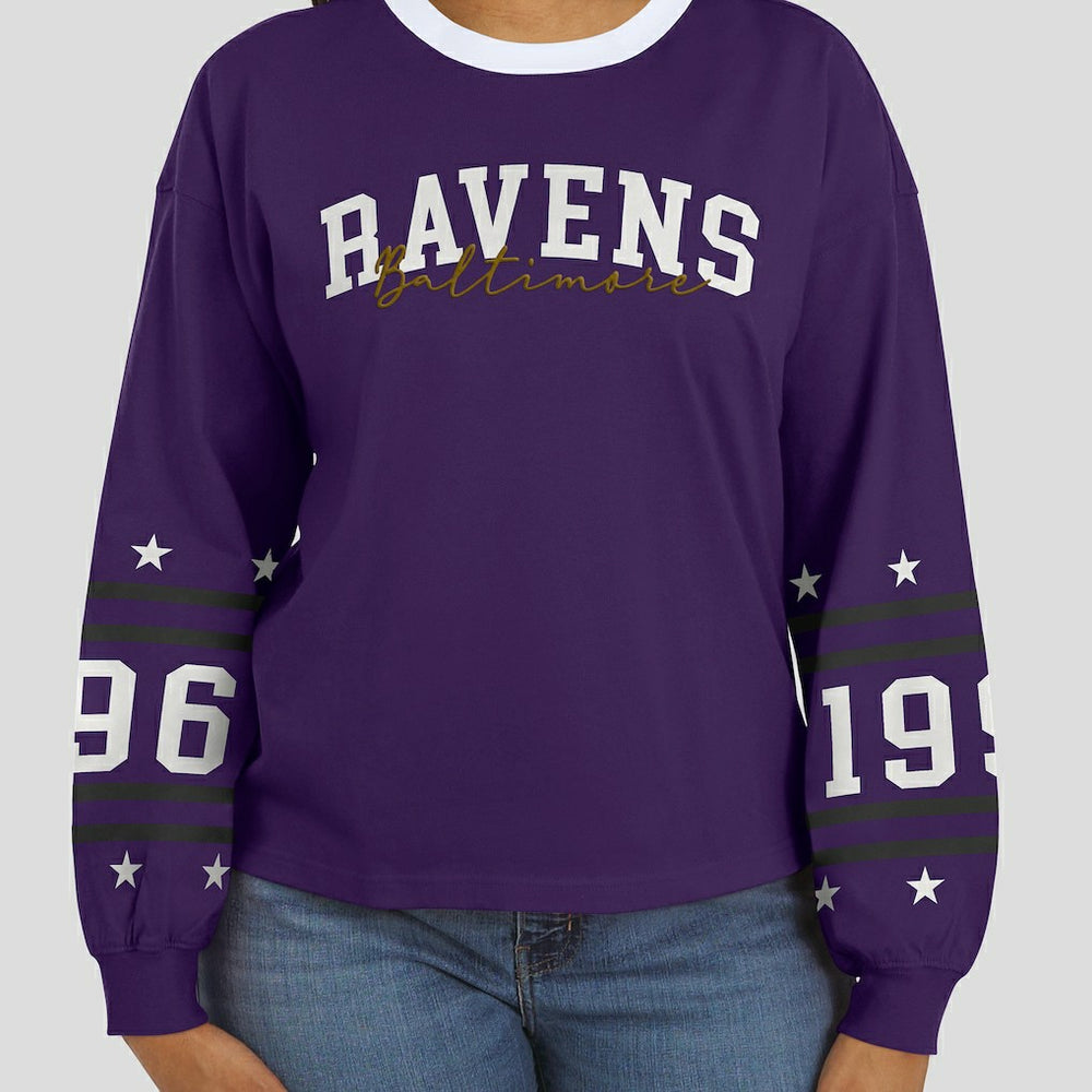 Baltimore Ravens WEAR by Erin Andrews Women's Sport Long-Sleeve T-Shirt Purple - NFL