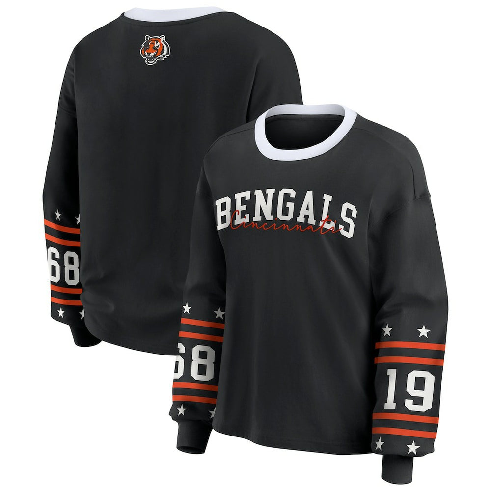 Cincinnati Bengals WEAR by Erin Andrews Women's Sport Long-Sleeve T-Shirt Black - NFL