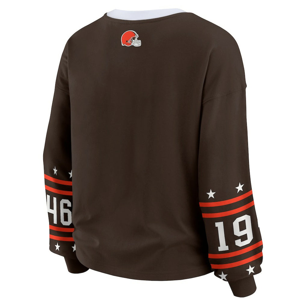 Cleveland Browns WEAR by Erin Andrews Women's Sport Long-Sleeve T-Shirt Brown - NFL