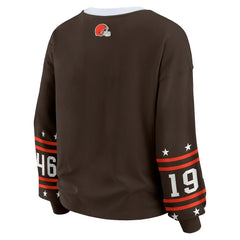 Cleveland Browns WEAR by Erin Andrews Women's Sport Long-Sleeve T-Shirt Brown - NFL