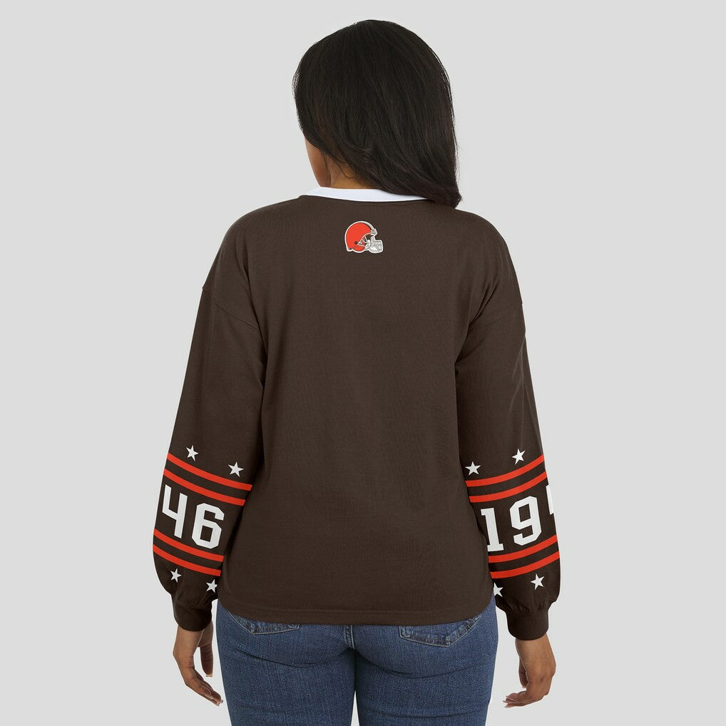 Cleveland Browns WEAR by Erin Andrews Women's Sport Long-Sleeve T-Shirt Brown - NFL