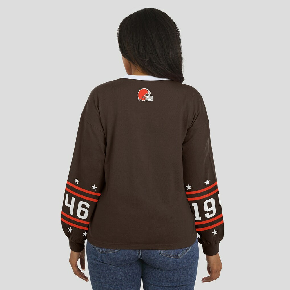 Cleveland Browns WEAR by Erin Andrews Women's Sport Long-Sleeve T-Shirt Brown - NFL