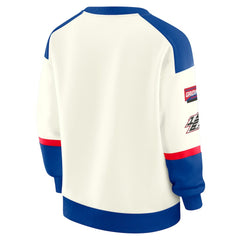 Buffalo Bills WEAR by Erin Andrews Women's Racing Crew V-Neck Sweatshirt Cream - NFL