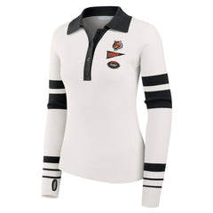 Cincinnati Bengals WEAR by Erin Andrews Women's Ribbed Henley Polo Sweater White - NFL