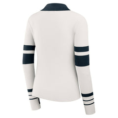 Chicago Bears WEAR by Erin Andrews Women's Ribbed Henley Polo Sweater White - NFL