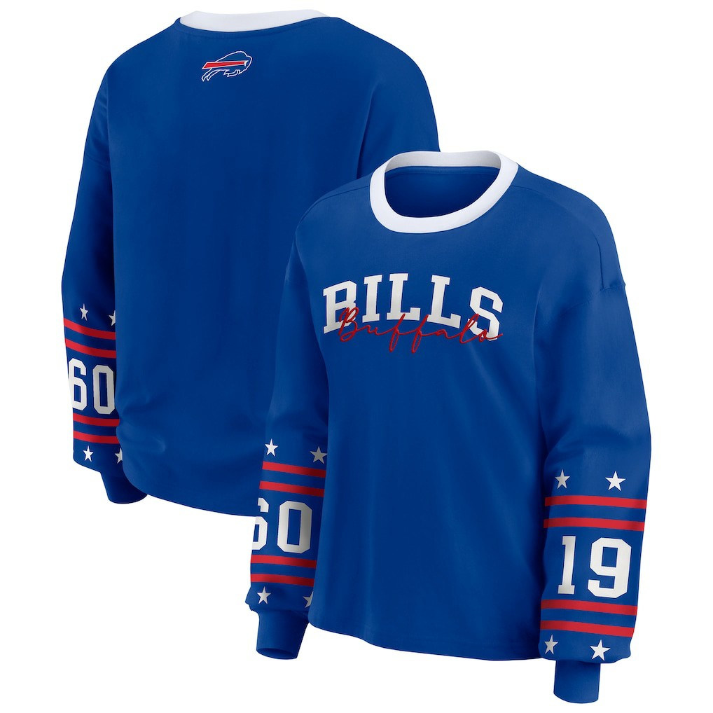 Buffalo Bills WEAR by Erin Andrews Women's Plus Size Sport Long-Sleeve T-Shirt Royal - NFL